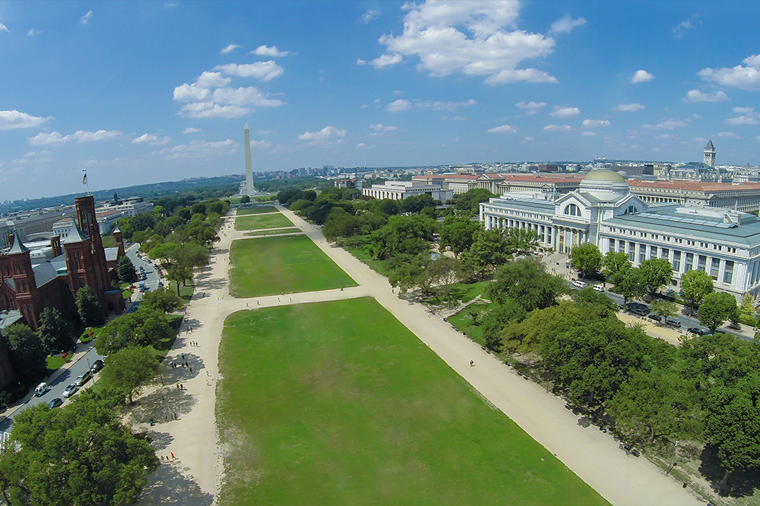 The National Mall under blue
